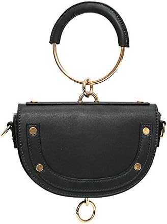 Woman Fashion Shoulder Bag Dating Shopping Handbag Personality Leisure Shroud Pocket Male Outdoors Shopping Bar Nightclub Decoration,Black-OneSize