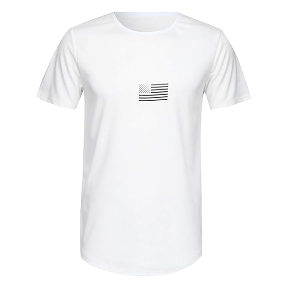 Gym Fitness T-Shirt für Herren - Skxinn Männer Flag Drucken Sport Bekleidung - Geeignet Für Workout, Training - Slim Fit,Kurz