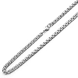 Mens 4mm Stainless Steel Round Box Chain Necklace Sizes 24