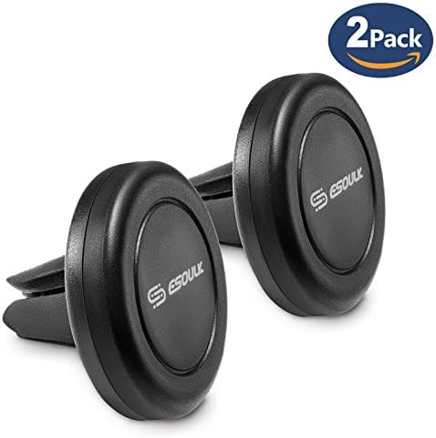 Universal Air Vent Magnetic Phone Car Mount Holder with Fast Swift-Snap for Smartphone iPhone X 8 7 Plus 6S 6 5s 5 SE, Galaxy S8 S7 S6 Edge, Note 8 5 4 2 Mini Tablets and more, Black (Black [2-Pack])