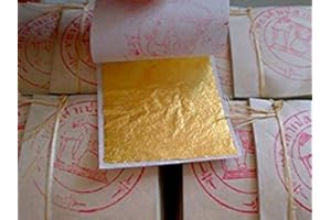 MarketKingStore 100 Gold Leaf Sheets 24 K - 999/1000 Real Gold Made from Thailand