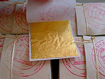 100 Gold Leaf Sheets 24 K - 999/1000 Real Gold Made From Thailand