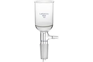 Labasics Borosilicate Glass Buchner Filtering Funnel with Fine Frit (G3), 43mm Inner Diameter, 57mm Depth, with 24/40 Standar