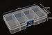 BangQiao 3 Pack Small Adjustable Plastic Storage Divider Box, Plastic Bead Organizer Box with 8 Grids, Clear