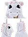 Unicorn Onesie for kids Animals Sleepwear Pajamas Pjs Costume with Gloves (White 7)