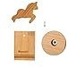 Homode Cell Phone Stand, Wood Ipad Stand and Cute Phone Holder for iPhone 11 Pro X Plus 8 7 6 and Tablets, Bamboo Desk Accessories (Horse)