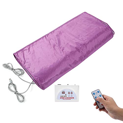 Heat Sauna Blanket, Electric Far-Infrared Sauna Sliming Blanket Khan Steam Foldable Steam Pot Machine and Weight Loss Sauna Detox Therapy Machine for Body Shaper Slimming Fitness Sweat(US)