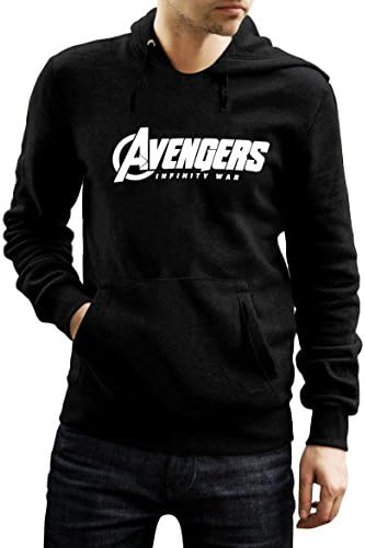 Brooklyn Wear Avengers Sweatshirt - Infinity War Film Hoodie | Black Mens Pullover, L