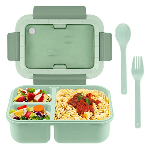 Bento Box, Bento Box for Adults, 49 OZ 3 Compartments Bento Lunch Box