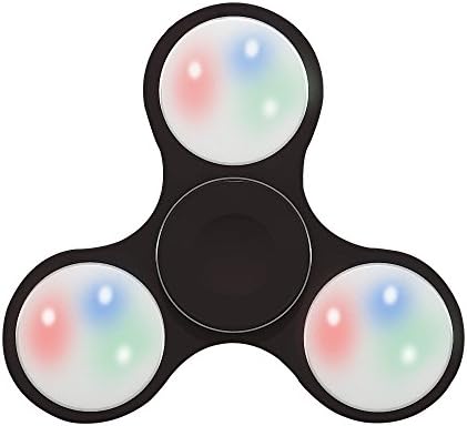 Fidget Spinner Toy Stress Reducer Light Up Switch Control - Black