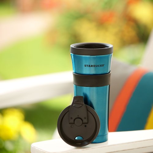 Starbucks Stainless Steel Tumbler with Grip Blue, 16 Fl Oz Buy