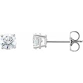 Solid 14k White Gold 1.0 Cttw Lab-Grown Diamond Stud Earrings