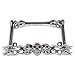 YuanKanJu Ekimo Chrome Metal 3-D Skull Flame Bones Motorcycle License Plate Frame (for Motorcycle only)