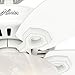 Hunter 42 inch Indoor Ceiling Fan with LED Light - White Ceiling Fan with Pull Chain, For Bedroom or Living Room, Standard Mount, No Remote, 5 Blades, Includes Bulbs - Builder 52217, Snow White