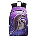 InterestPrint Underwater Two Love Dolphin Purple Casual Backpack College School Bag Travel Daypack
