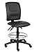 Boss Office Products B1645 Multi-Function Leather Plus Drafting Stool Without Arms in, Black