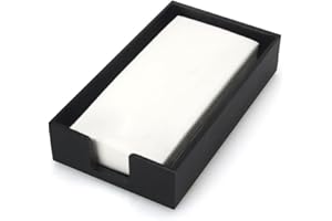 Tihau Acrylic Guest Towel Napkin Holder, Black Bathroom Paper Hand Towels Storage Tray, Disposable Paper Towel Holder for Bat