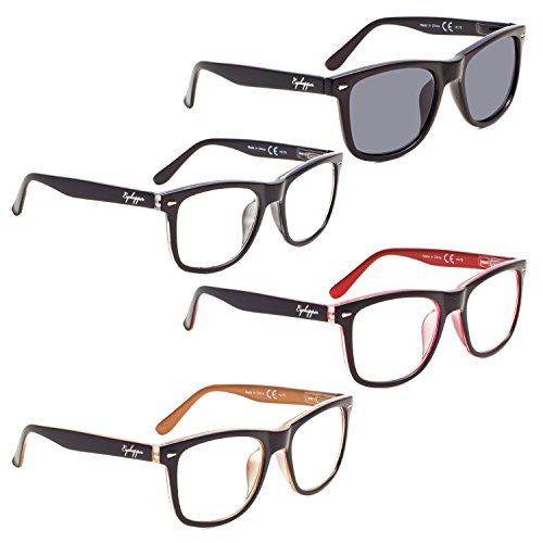 READING GLASSES 4 pack Large Lenses include Sun Readers +0.50