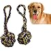 Rope Chew Toys for Dogs,Lonni 2 Packs Interactive Pet Chew Toys,Dog Knot Rope Tug Balls with Handle for Aggressive Chewers Teeth Cleanning Playing(Medium Large Dogs,Random Color)