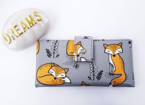 Handmade wallet in cute fox fabric