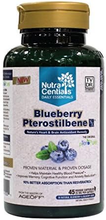 NutraCentials Blueberry Pterostilbene Nx - nature's heart and brain antioxidant remedy, 45 veggie caps by NutraCentials