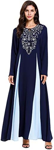 HEFYBA Abaya Dresses for Women Muslim Maxi Dress Long/Short Sleeve Floral Baggy Ball Gown Solid Pocket Party Long Dresses Kaftan