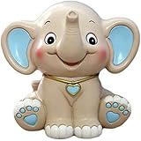 CHOOLD Cute Cartoon Elephant Piggy Bank Coin Bank Saving Pot Money Box for Kids Birthday Gift Nursery Decor (Blue)