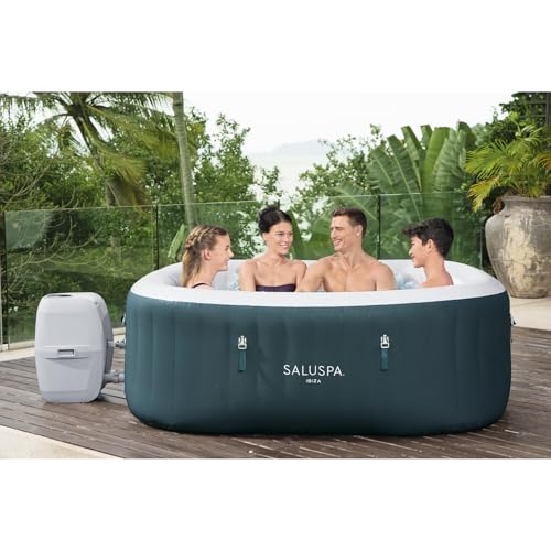 Bestway 60016R SaluSpa Ibiza Airjet Hot Tub, 4-6 Person, 71" x 71" x 26"/1.80m x 1.80m x 66cm