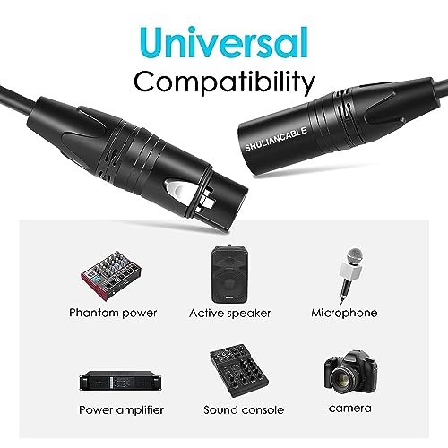 SHULIANCABLE XLR Male to Female Microphone Cable Compatible with Microphone, Mixer, Speaker, Amplifier, Studio Recorder (1M)