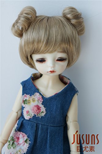 JD301 6-7'' 16-18 cm Light Brown Dumpling Wigs 1/6 YOSD BJD Doll Hair Porcelain Doll Accessories