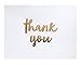Luxury Gold Foil Letterpress Thank You Cards and Gray Envelopes 20 Pack - Opie's Paper Company (Gold)