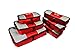 Mundus 6 Piece Packing Cube Set- Variety of Sizes Organizers for Travel (Red)