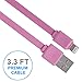 iPhone Lightning Cable 4 Pack Braided (3.3 Feet) in White, Grey, Blue & Pink - iPhone Cable w/ Lightning Connector - Lightning to USB cable / iPhone Cord Compatible with iPhone 7 6 & 5