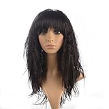 Namecute Curly Wigs for Black Women Kanekalon Heat Resistant Medium Kinky Wigs+Free Wig Cap