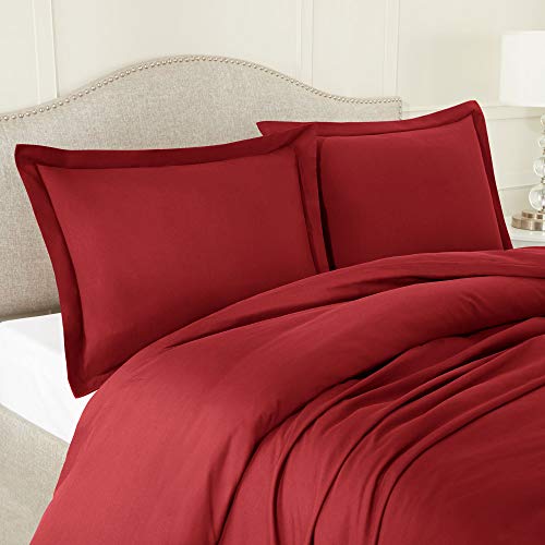 Nestl Burgundy Red Duvet Cover King Size Soft King Duvet Cover Set, 3