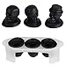3D Skull Ice Mold, LMCFYJ Silicone Ice Cube Tray Stackable Easy Release Set of 3 Giant Vivid Ice Tray for Whiskey and Cocktail (black-3pc)