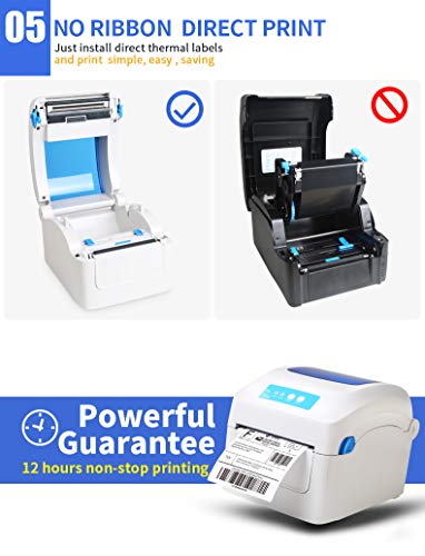 Thermal Shipping Label Printer - Direct Thermal High Speed Printer - Compatible with Amazon, Ebay, Etsy, Shopify – 4×6 Label Printer & Multifunctional Printing – Compare to Dymo 4XL