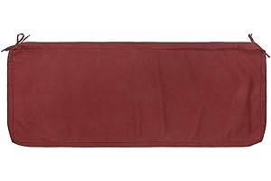FUNHOME Outdoor Bench Cushion Cover 48 x18 x 3 inch,Water Resistant Cover with Zipper&Ties,Fade-Resistant Slipcover,Patio Porch Swing Cushion Cover Replacement Only,No Insert(Dark Red)