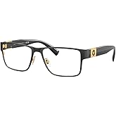 Versace VE 1274 1436 Black Metal Rectangle Eyeglasses 55mm