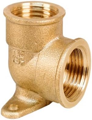 Invena Brass Wall Mount Elbow Pipe Fitting Back Plate FxF 1/2 Inch