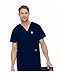 Landau Essentials Men's 5 Pocket Scrub Top, Navy, X-Large
