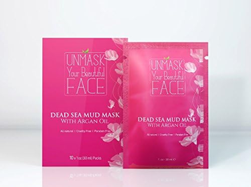Unmask Your Beautiful Face Dead Sea Mud Mask, Infused with Argan Oil, Jojoba Oil & Shea Butter – Reduces Wrinkles, Acne and Age Spots - (Single Use Pack)