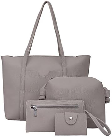 ❤️ Clearance Women Four Set Handbag Shoulder Bags Four Pieces Tote Bag Crossbody Wallet Purse Card Package Duseedik