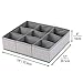 mDesign Soft Fabric 9 Section Dresser Drawer and Closet Storage Organizer for Child/Kids Room, Nursery, Playroom - Divided Large Organizer Bin - Herringbone Print with Solid Trim - Gray