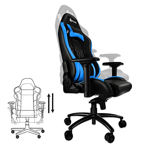 KLIM-Esports-Sedia-da-Gaming-di-Alta-qualit-Nuova-Finiture-di-Precisione-Regolabile-Cuscini-Blu-Nuova-2019-Versione
