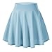 Urban CoCo Women's Basic Versatile Stretchy Flared Casual Mini Skater Skirt (XL, Light Blue)