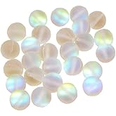 100Pcs 8mm Matte Crystal Glass Beads Mermaid Aurora Beads Moonstone Beads Bead Assortments for Jewelry Making