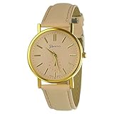 Luxmo Geneva Women's Analog Display Quartz Wrist Watch - Beige