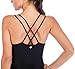 RUNNING GIRL Yoga Tank Tops for Women Built in Shelf Bra B/C Cups Strappy Back Activewear Workout Compression Tops