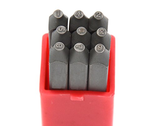 Wokesi 1/16"(1.5mm) High Hardness Carbon Steel Uppercase Number Ball Pein Hammer Hand Punch Metal Stamp Set for Mold Jewel Making Die (1.5mm Number) - Thumbnail 2